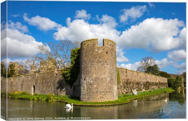 The Bishops Palace in Wells, Somerset Canvas Print by Chris Dorney