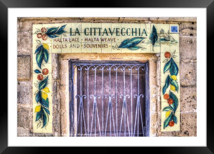 Lace Shop Mdina Malta Framed Mounted Print by David Pyatt