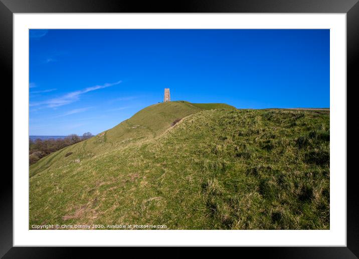 Glastonbury Tor in Somerset, UK Framed Mounted Print by Chris Dorney