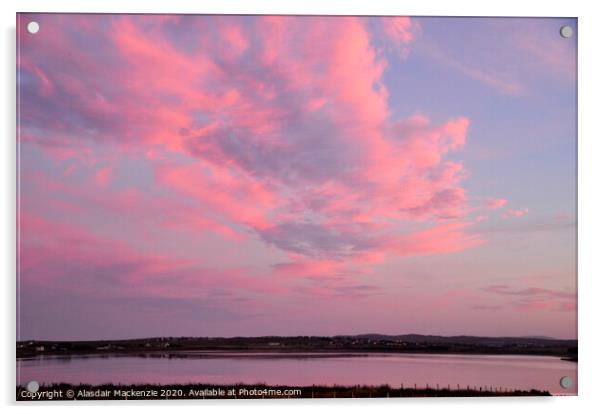 Sunset in Western Isles of Scotland Acrylic by Alasdair Mackenzie