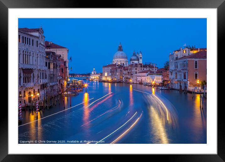 View from Ponte dell'Accademia in Venice Framed Mounted Print by Chris Dorney