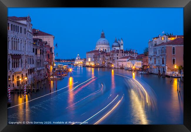 View from Ponte dell'Accademia in Venice Framed Print by Chris Dorney