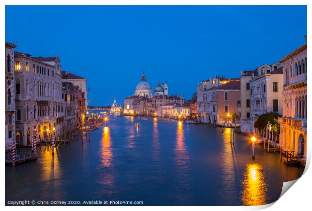 View from Ponte dell'Accademia in Venice Print by Chris Dorney