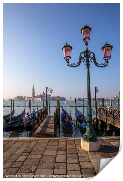 View Towards San Giorgio Maggiore from the Main Island in Venice Print by Chris Dorney