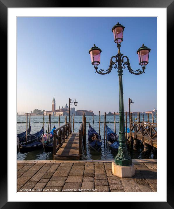 View Towards San Giorgio Maggiore from the Main Island in Venice Framed Mounted Print by Chris Dorney