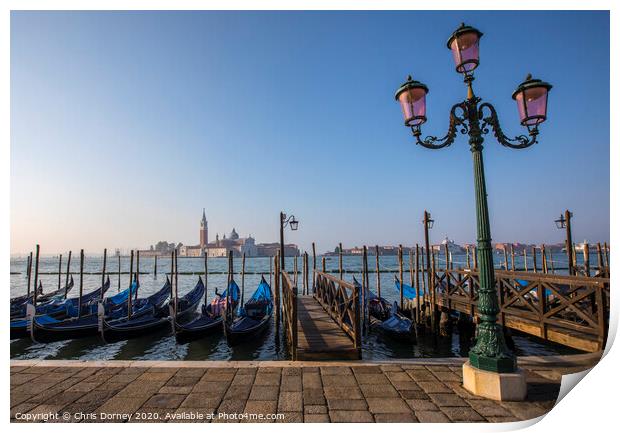 View Towards San Giorgio Maggiore from the Main Island in Venice Print by Chris Dorney