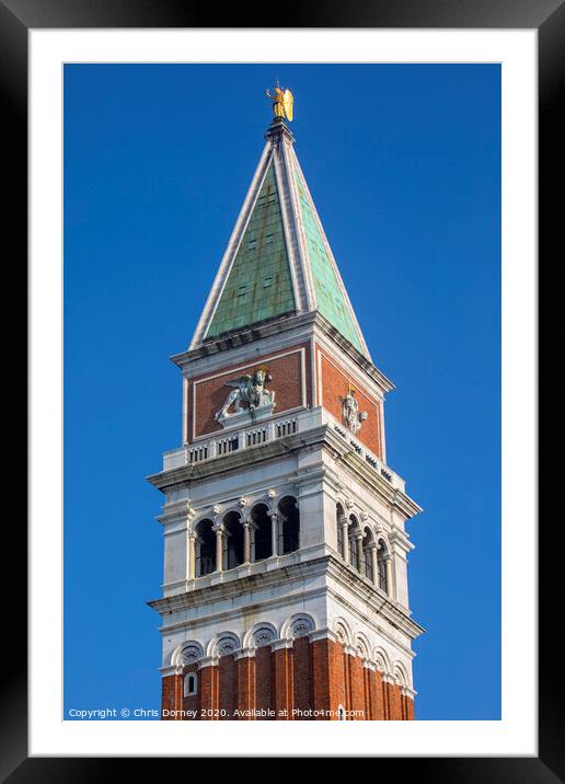 St. Marks Campanile in Venice Framed Mounted Print by Chris Dorney