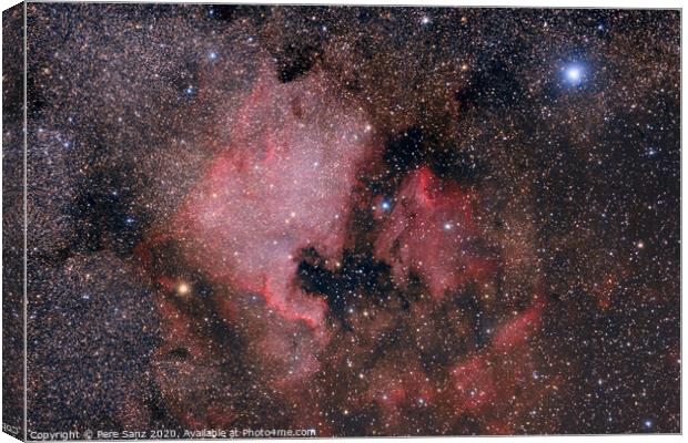 North America and Pelican Nebulae Canvas Print by Pere Sanz