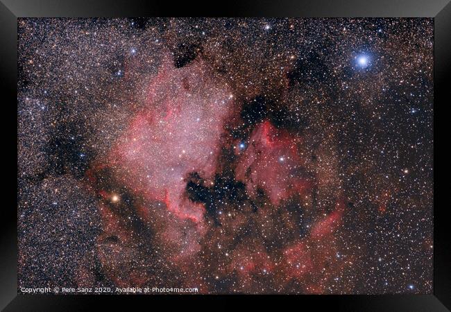 North America and Pelican Nebulae Framed Print by Pere Sanz