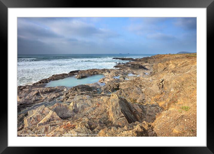 The Pool (Treyarnon Bay) Framed Mounted Print by Andrew Ray