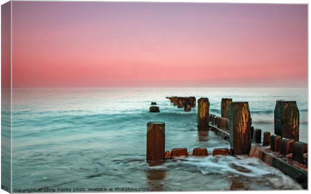 Long exposure of Cart Gap Beach on the Norfolk coast Canvas Print by Chris Yaxley
