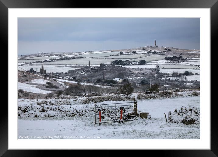 Snow scene (Carn Brea) Framed Mounted Print by Andrew Ray