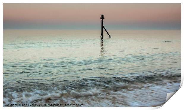Long exposure of Cart Gap beach, Norfolk Print by Chris Yaxley