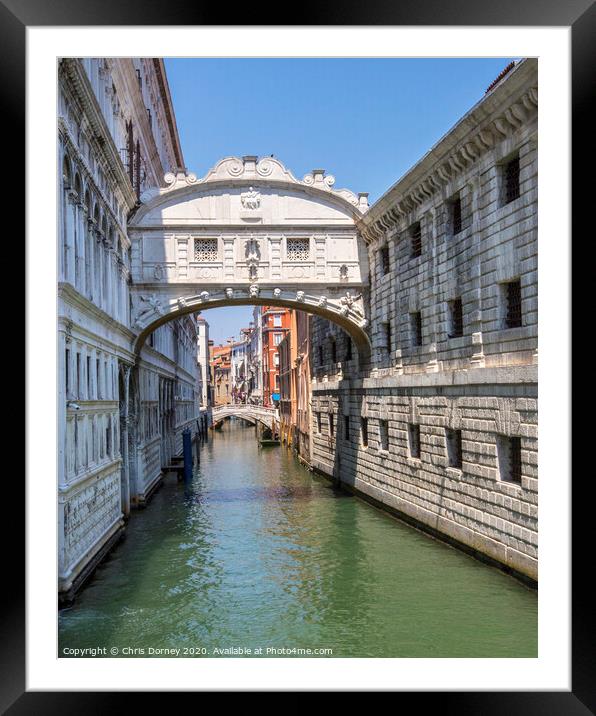 The Bridge of Sighs in Venice Framed Mounted Print by Chris Dorney