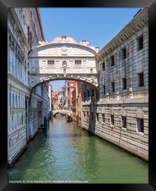 The Bridge of Sighs in Venice Framed Print by Chris Dorney