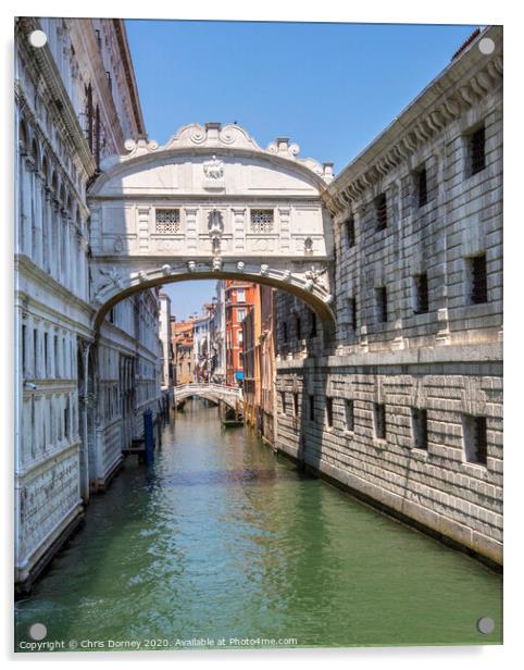 The Bridge of Sighs in Venice Acrylic by Chris Dorney