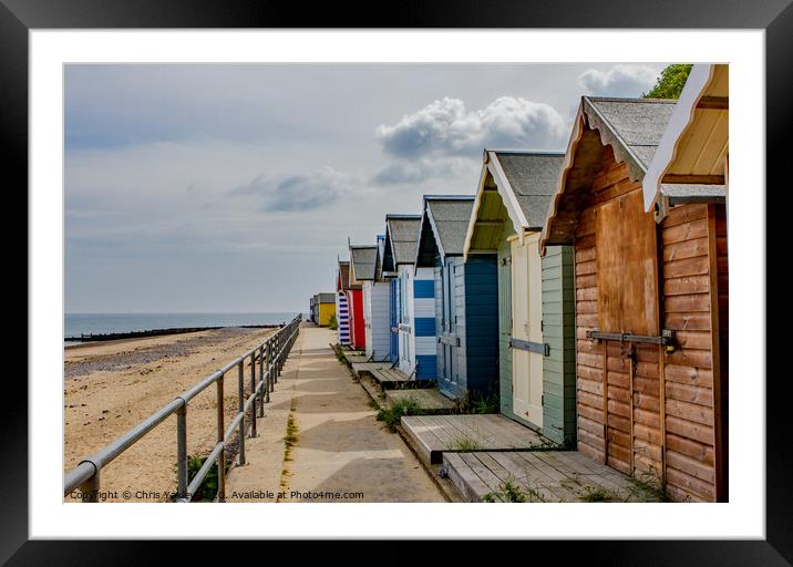 North Norfolk Beach huts in the seaside town of Cr Framed Mounted Print by Chris Yaxley
