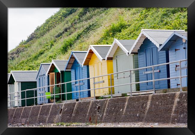 North Norfolk Beach huts in the seaside town of Cr Framed Print by Chris Yaxley