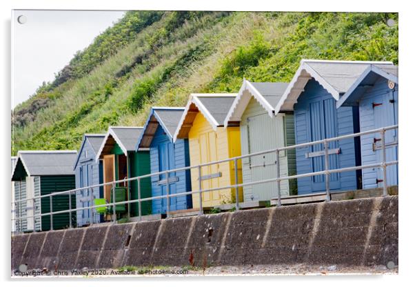North Norfolk Beach huts in the seaside town of Cr Acrylic by Chris Yaxley