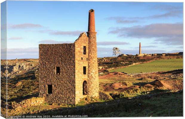 Engine Houses at Wheal Owles Canvas Print by Andrew Ray