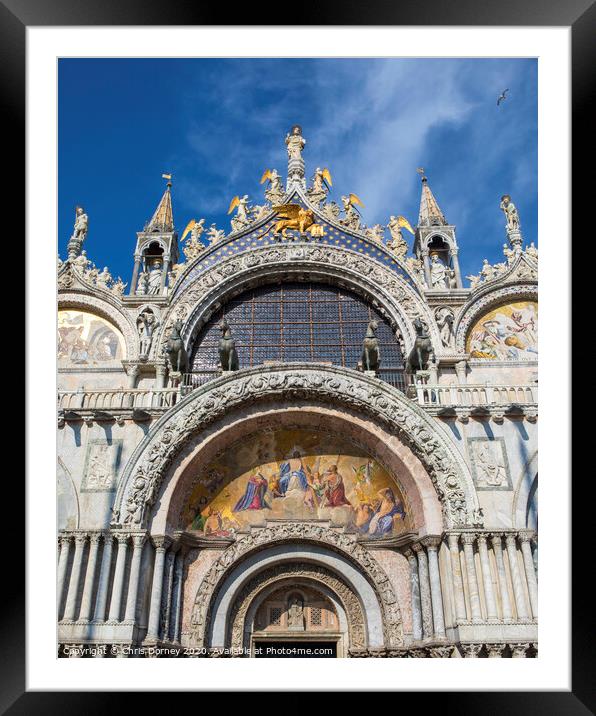 St. Marks Basilica in Venice Framed Mounted Print by Chris Dorney