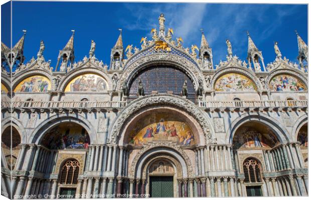 St. Marks Basilica in Venice Canvas Print by Chris Dorney