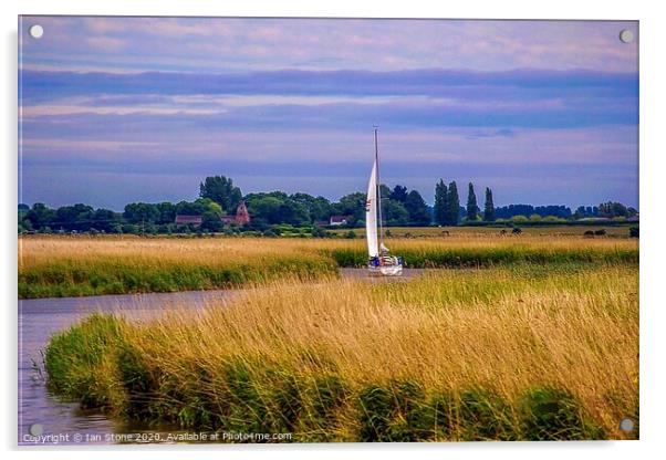 Serenity on the Norfolk Broads Acrylic by Ian Stone