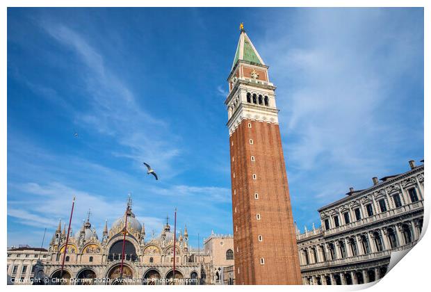 Piazza San Marco in Venice Print by Chris Dorney