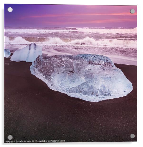ICELAND Blocks of ice on the coast  Acrylic by Melanie Viola