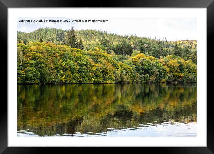 Autumn colours on Loch Faskally Framed Mounted Print by Angus McComiskey