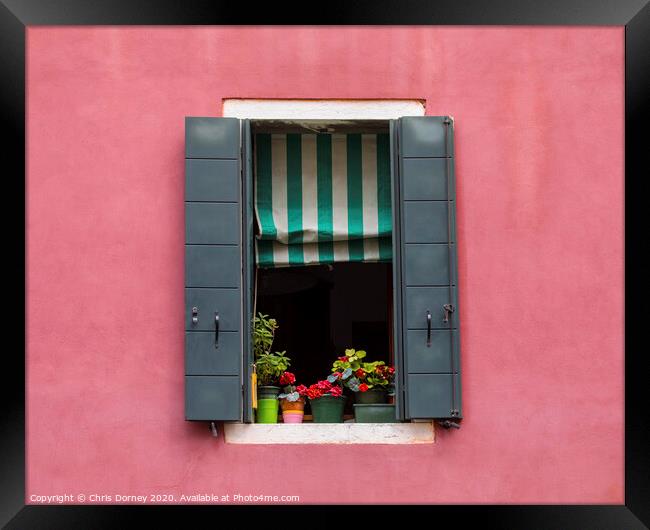 Venetian Window Framed Print by Chris Dorney