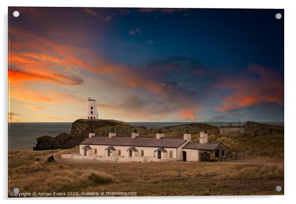 Llanddwyn Island Beacon Anglesey Wales Acrylic by Adrian Evans
