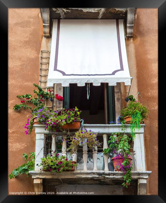 Venetian Balcony Framed Print by Chris Dorney