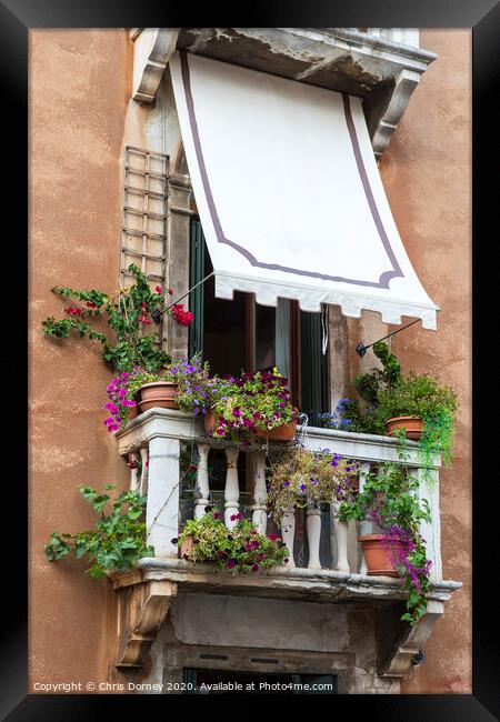 Venetian Balcony Framed Print by Chris Dorney