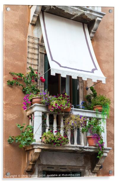 Venetian Balcony Acrylic by Chris Dorney