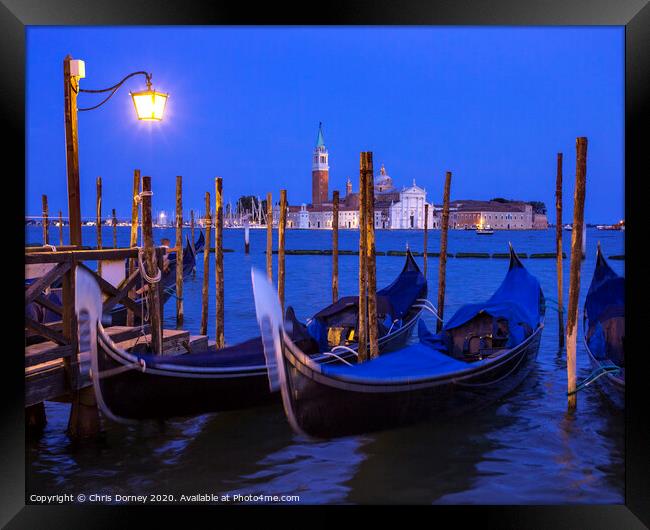 View Towards San Giorgio Maggiore from the Main Island in Venice Framed Print by Chris Dorney