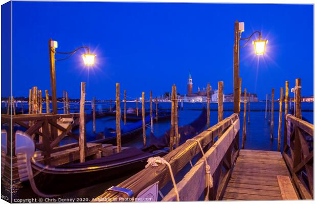 View Towards San Giorgio Maggiore from the Main Island in Venice Canvas Print by Chris Dorney