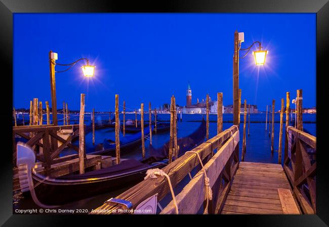 View Towards San Giorgio Maggiore from the Main Island in Venice Framed Print by Chris Dorney