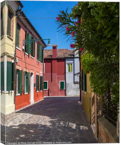 The Island of Burano in Italy Canvas Print by Chris Dorney