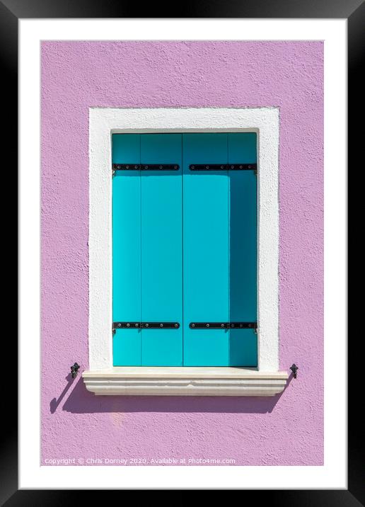 Window in Burano Framed Mounted Print by Chris Dorney