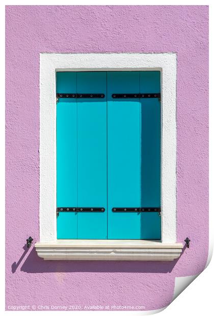Window in Burano Print by Chris Dorney
