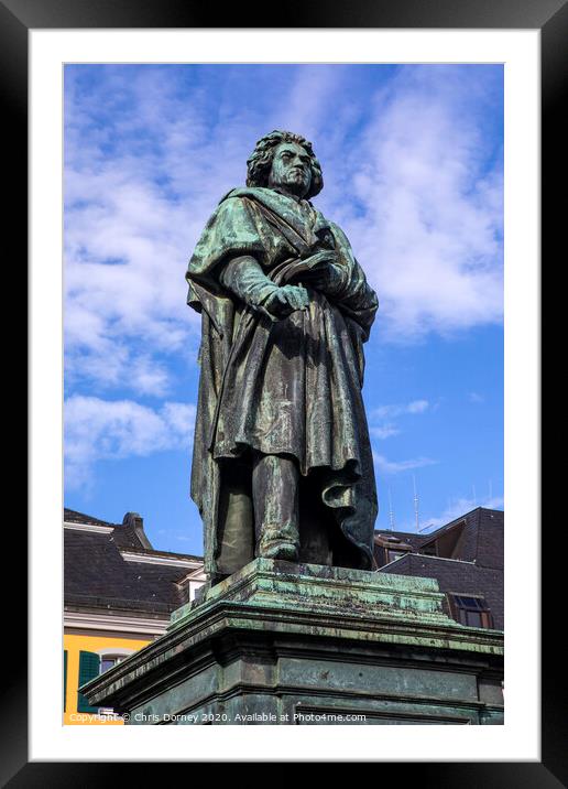 Ludwig van Beethoven Statue in Bonn, Germany Framed Mounted Print by Chris Dorney