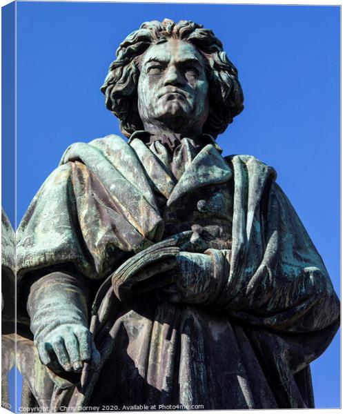 Ludwig van Beethoven Statue in Bonn Canvas Print by Chris Dorney