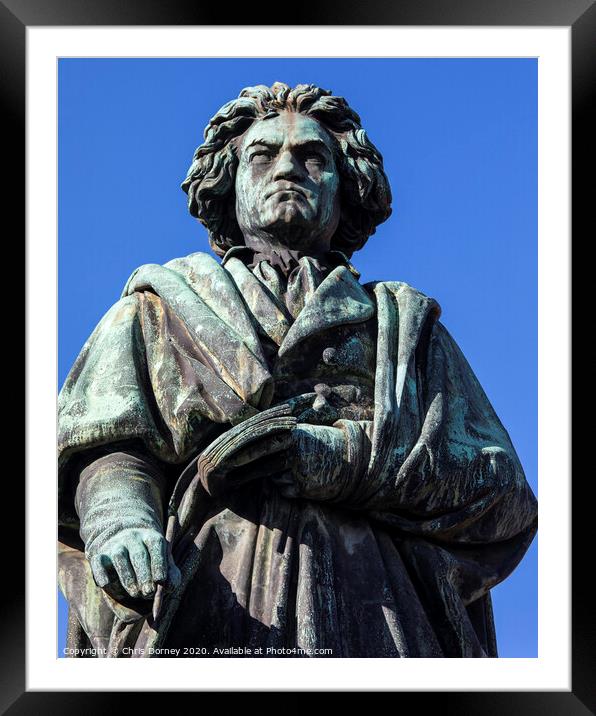 Ludwig van Beethoven Statue in Bonn Framed Mounted Print by Chris Dorney