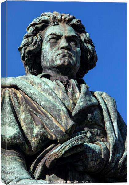 Ludwig van Beethoven Statue in Bonn Canvas Print by Chris Dorney