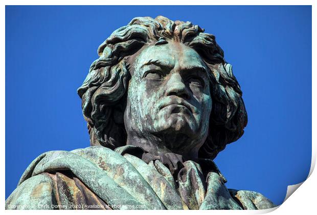 Ludwig van Beethoven Statue in Bonn, Germany Print by Chris Dorney