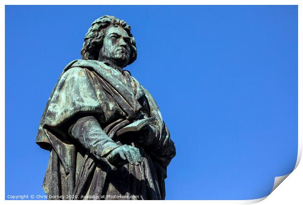 Ludwig van Beethoven Statue in Bonn Print by Chris Dorney