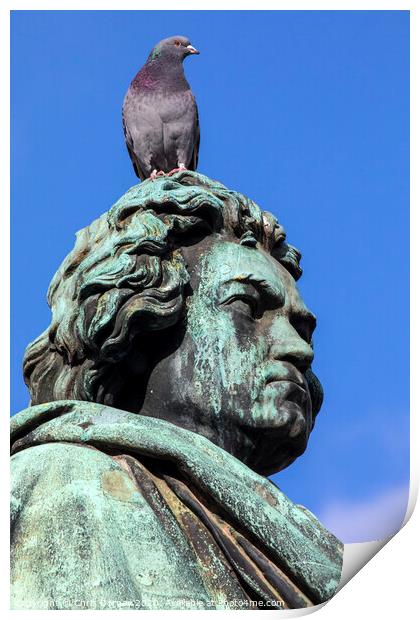 Ludwig van Beethoven Statue in Bonn Print by Chris Dorney
