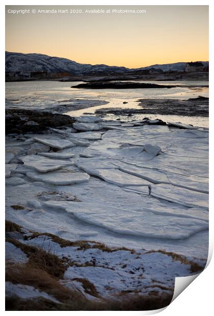 Frozen sea in Norway Print by Amanda Hart
