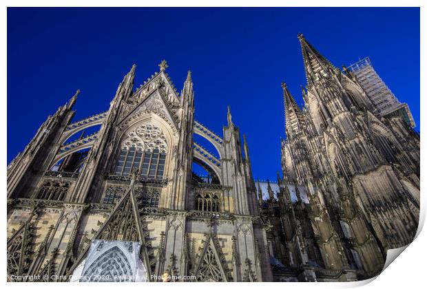 Cologne Cathedral at Night Print by Chris Dorney